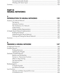 May include: A detailed table of contents from a textbook on neural networks. The page includes titles such as "Introduction to Neural Networks" and "Training a Neural Network", with page numbers listed on the right.
