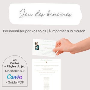 100% customizable pairs game - Wedding games - Wedding activities - Printable - 40 people (20 pairs)