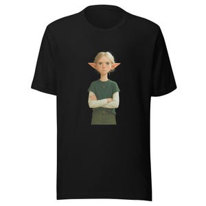 Angry Elf T-Shirt – Rebellious Fantasycore Tee – Minimalist Fae Style Shirt – Gen Z Alt Aesthetic – Thoughtful Elfcore Design