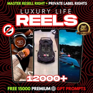 12000+ Luxury Life Reels | Viral Faceless Video Bundle for TikTok, Instagram and YouTube Shorts | Wealth Lifestyle Motivation | PLR MRR