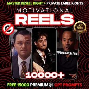 10,000+ Motivational Reels Bundle – Viral Videos for Instagram, TikTok, YouTube Shorts | Business, Success & Inspiration | MRR/PLR Included