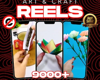 Paquete de más de 9000 reels de arte y manualidades / Contenido viral de video DIY para TikTok, reels y cortos / Derechos de reventa PLR + 15 000 indicaciones de ChatGPT GRATIS