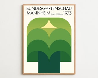 Bundesgartenschau Mannheim 1975 Art Poster Remastered | Mid Century Modern | Wall Art | Home Gallery
