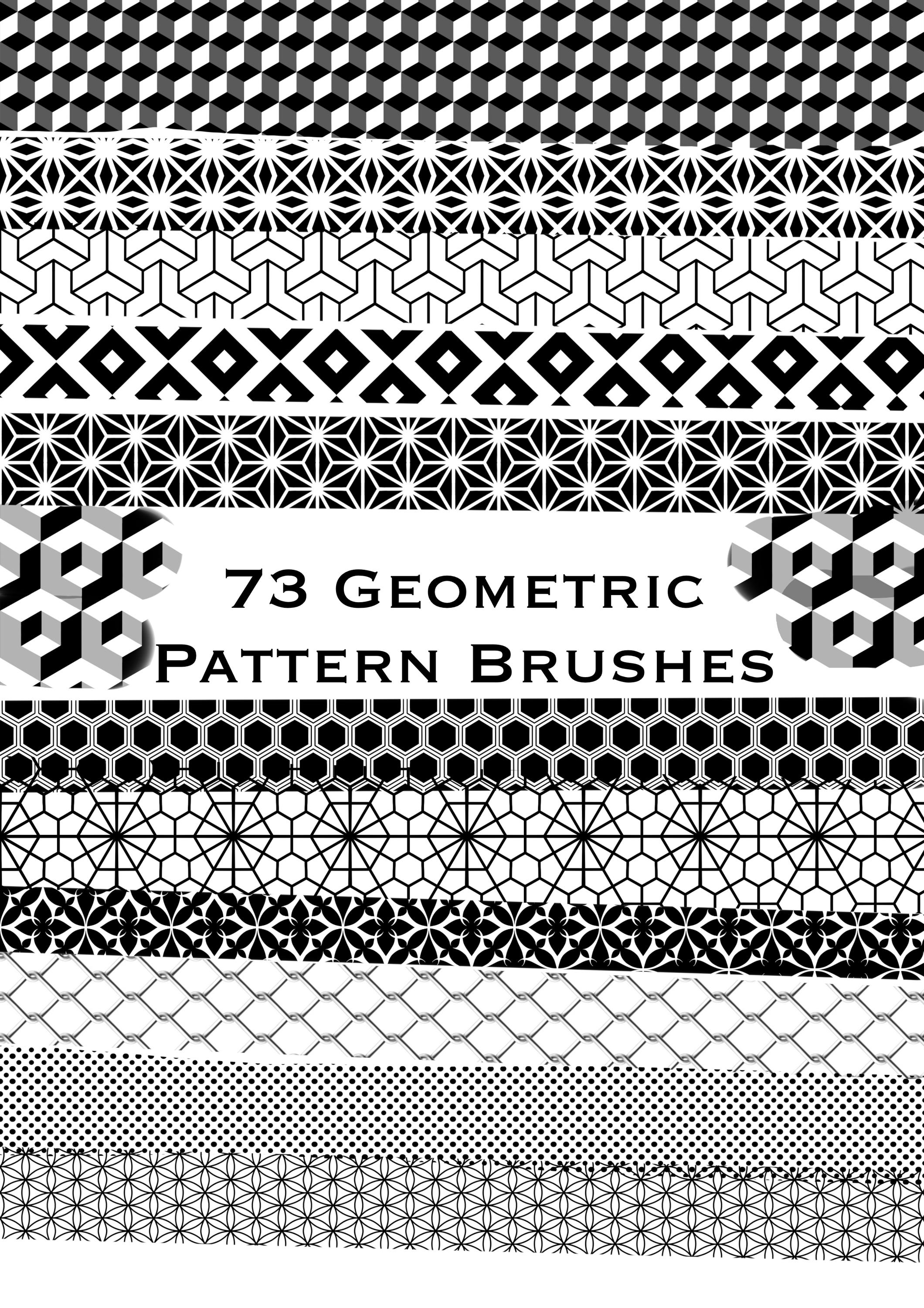 Pack de pinceles de patrones de tatuaje geométrico – 73 pinceles Pro para trazos audaces y geometría sagrada