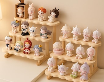 Minimalist Wood Display Shelf | Tiered Organizer Rack