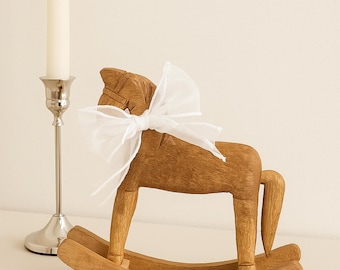 Handcrafted Wooden Rocking Horse Ornament: Rustic Holiday Decor