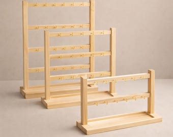 Wooden Jewelry Display Stand | Earring, Bracelet and Necklace Holder | Minimal Organizer | Tabletop Storage