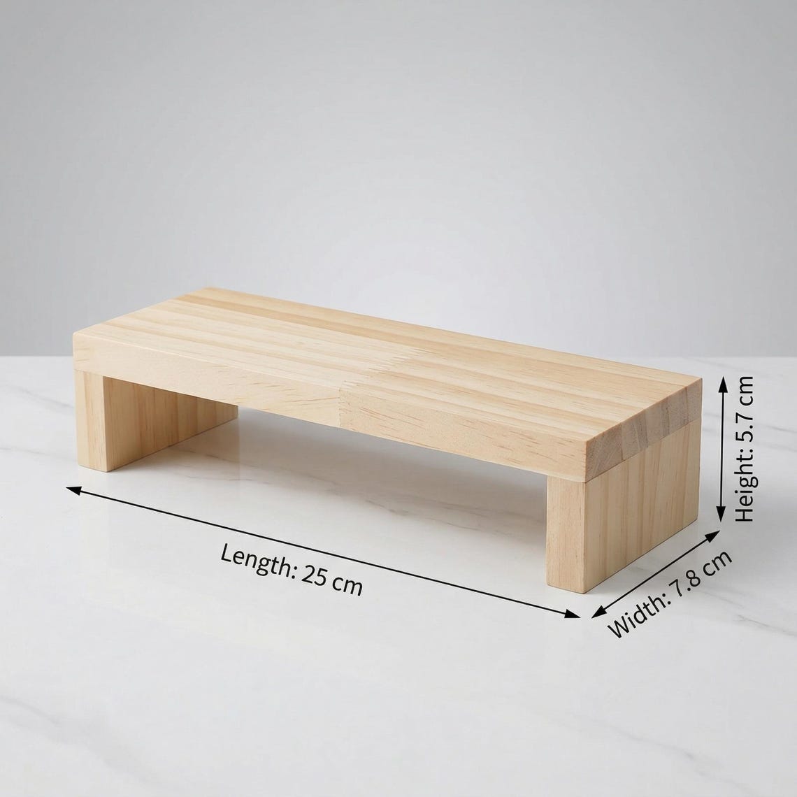 Table Riser Shelf Ipc Natural Wood Display Riser Stand, Minimalist Countertop Shelf ...