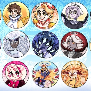 Hasbin Hotel Angels and Winners -Inspired Pin-Back Buttons