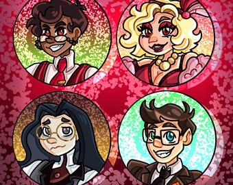 Hasbin Hotel Humans-Inspired Pin-Back Buttons