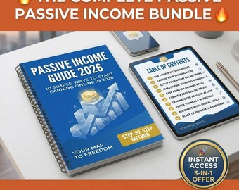 Passive Income Guide 2026: 10 Simple Ways to Earn Money Online | Digital Business Plan, Make Money from Home, Amazon FBA & Etsy POD Guide