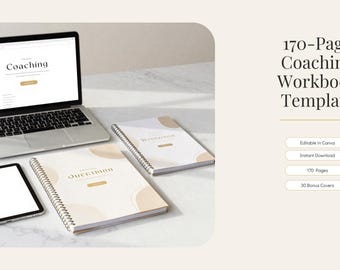 Coaching Workbook Template Canva | Editable Worksheet Bundle | Lead Magnet Template | Coaching Planner | Ebook Template