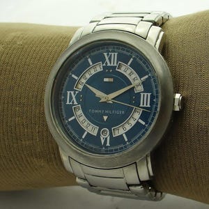 Tommy Hilfiger - Oversize - Reloj con fecha - Acero - Años 90 - Original