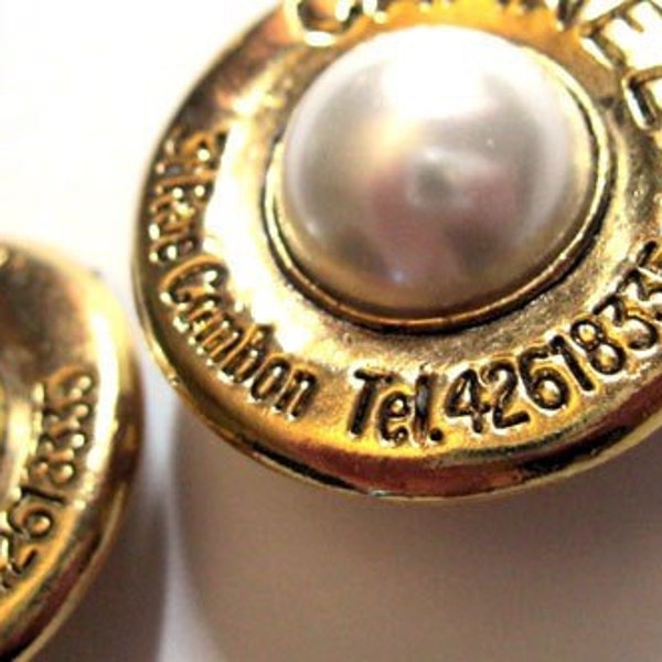 CHANEL Earrings 31 Rue Cambon Pearl Clip Authentic Stamped Made in France
