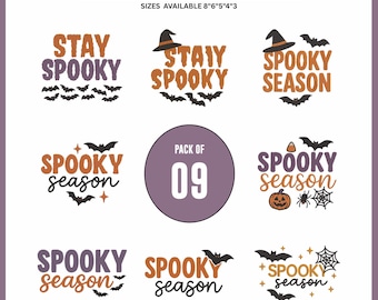 Spooky Season Ghost Embroidery Design: Halloween Machine Embroidery Files (Digital Download)