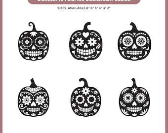 Pumpkin Embroidery Design, Silhouette Pumpkin Machine Embroidery File, Fall Halloween Decor, 5 Sizes, EMB Files, Instant Download