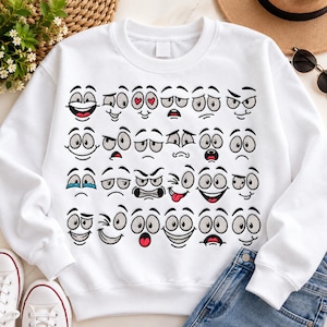 Eyes Embroidery Design, Comic Expressions (Digital File)