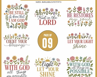 Gud är god Blombroderidesign | Kristen tro (Direkt nedladdning)