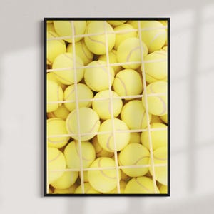 Tennis Ball Pop Art Poster – Modern Sports Wall Art, Digital Download, Yellow Minimalist Gym Decor