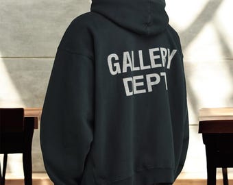 Sudadera clásica negra con capucha del departamento de galería