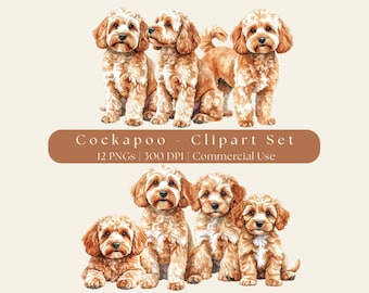 Cockapoo Clipart Set | (12 PNGs)