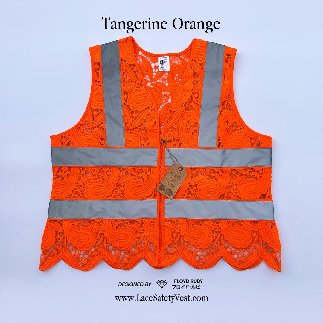 Orange Lace Safety Vest: Reflective ANSI Class 2 Workwear
