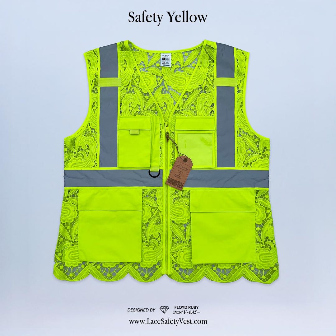 Neon Lace Safety Vest With Pockets, Designed by Floyd Ruby - Etsy