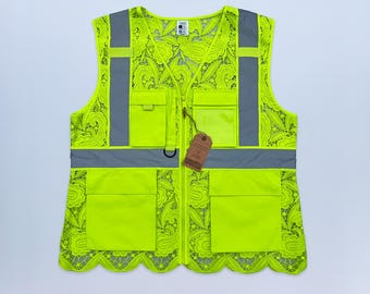 Neon Lace Safety Vest With Pockets, Designed by Floyd Ruby - Etsy