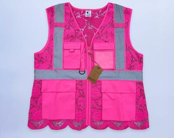 Pink Lace Safety Vest With Pockets, Designed by Floyd Ruby - Etsy