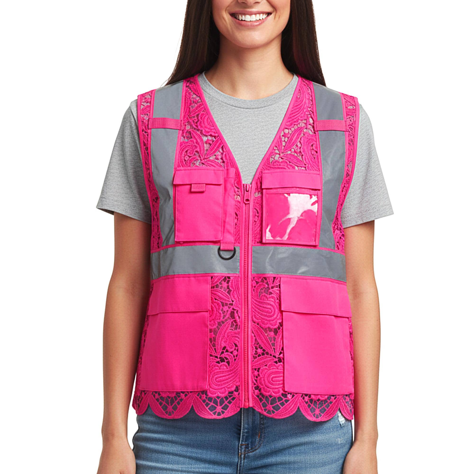 Pink Lace Safety Vest With Pockets, Designed by Floyd Ruby - Etsy