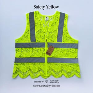 Lace Safety Vest – Safety Yellow - Reflective High Visibility ANSI Class 2 – Without Pockets – Stylish Workwear for Women & Men