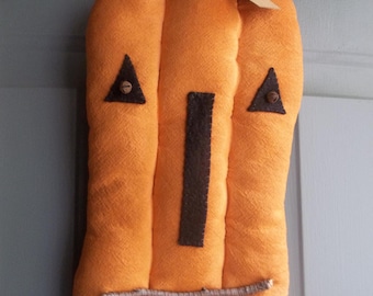 Primitive Handmade Jack-O-Lantern Door Greeter/Peg Hanger - Halloween/Fall/October Decoration
