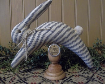 Sweet Primitive Handmade "Leaping" Bunny Make-Do - Easter/Spring/Farmhouse Decoration