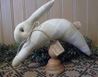 Sweet Primitive Handmade "Leaping" Bunny Make-Do - Easter/Spring/Farmhouse Decoration