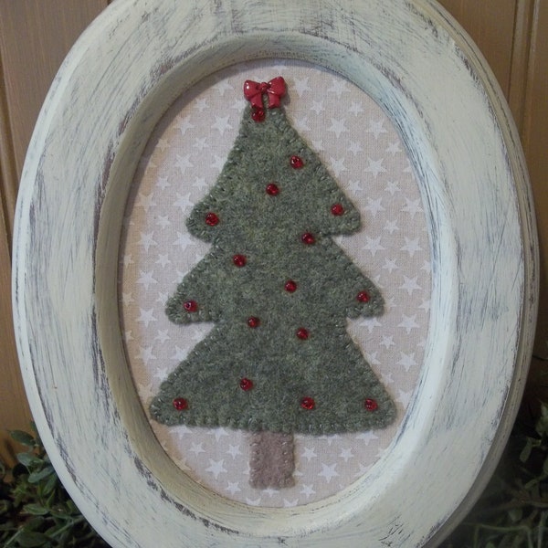 Primitive Handmade Christmas Tree Picture - Christmas/Holidays/Farmhouse