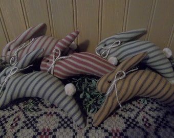 Gathering of Primitive Handmade "Leaping" Bunny Bowl Fillers/Ornaments - Easter/Spring/Farmhouse