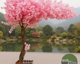 Albero Artificiale interno Decorativa Grandi Alberi Di Ciliegio Artificiali Rosa,Albero Di Sakura Artificiale, Decorazione Di Fiori Di Seta Sakura Finti Fatti A Mano,Fiori Finti Realistici Per Decoraz