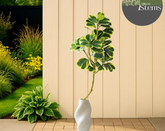 Eleganter 76 cm / 115 cm künstlicher Ficusbaum - dekorative Kunstpflanze für drinnen und draußen