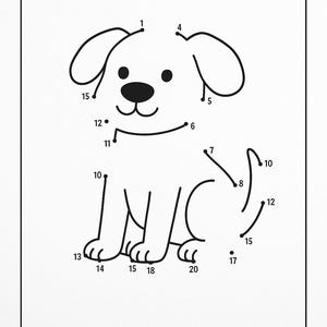 Dog Dot-to-Dot Printable Worksheet – Fun Connect the Dots Activity for Kids