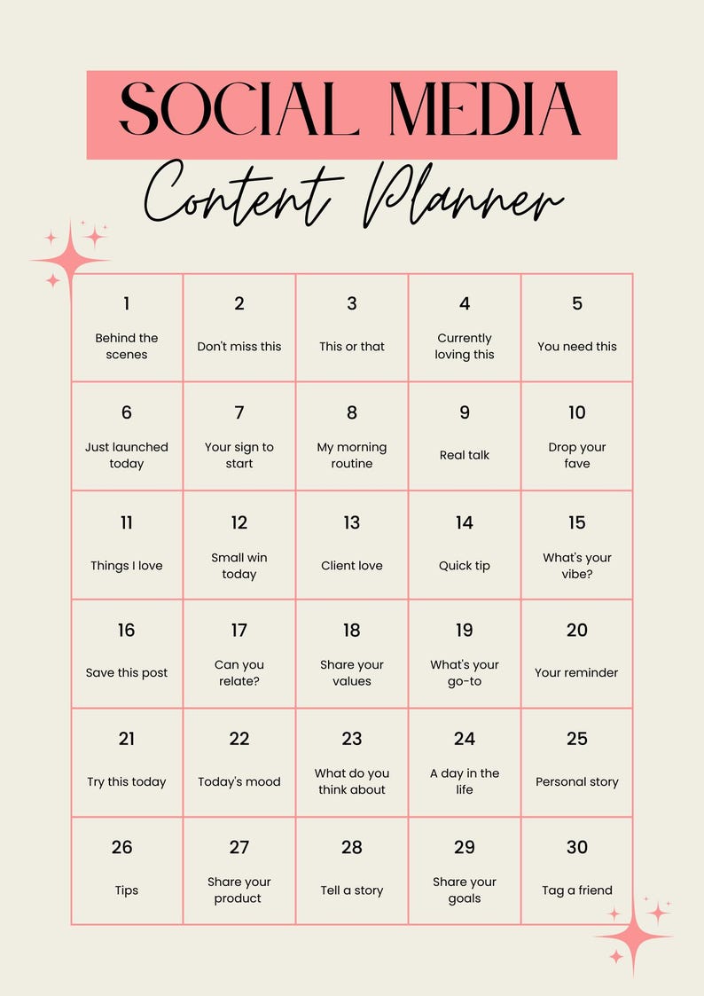 Social Media Planner 2026 Printable 4 Pages Content Schedule Strategy ...