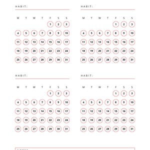 Minimalist Habit Tracker Printable: Daily & Monthly Planner (PDF Download A4/A5/Letter Size)