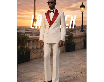 Smoking croisé ivoire pour homme.