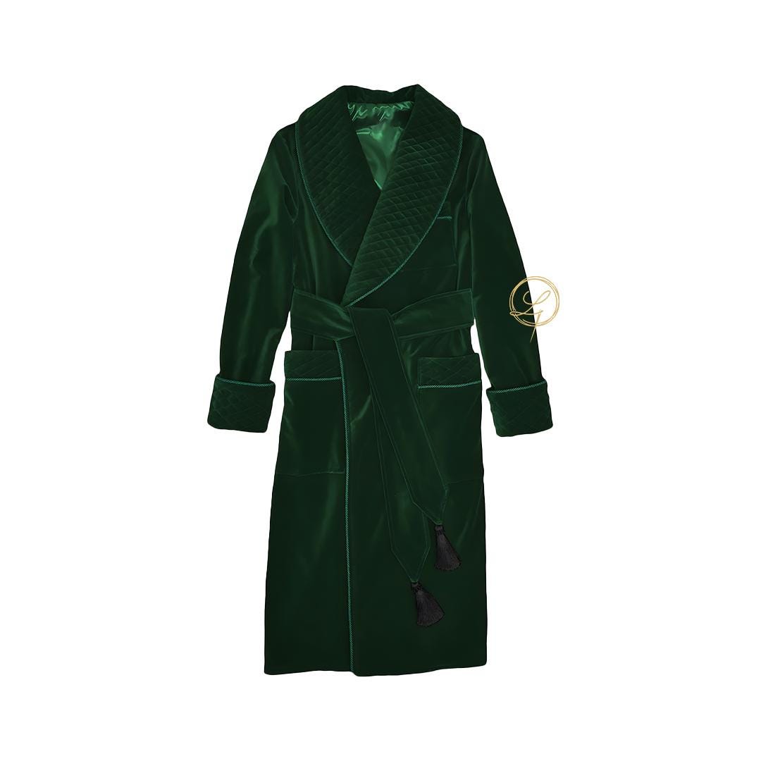 Green Velvet Smoking Robe for Men. - Etsy