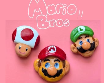 Set di 3 magneti Mario e Luigi