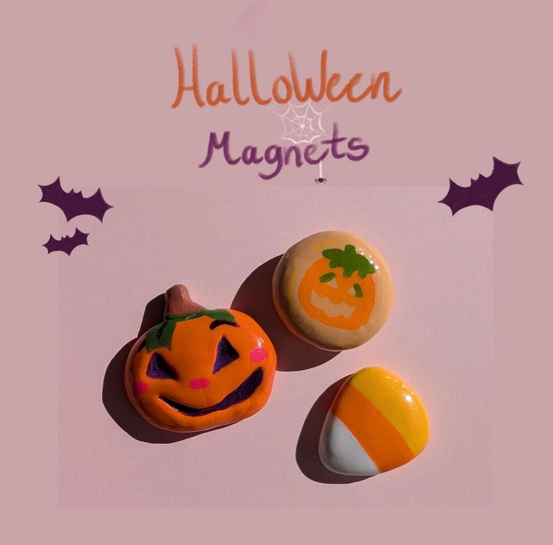 Pumpkin Halloween Magnets 3pcs Set - Etsy