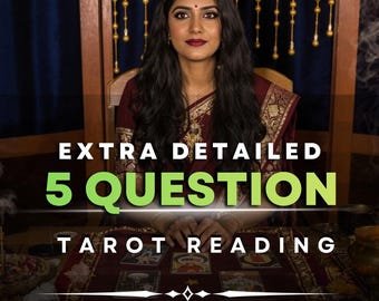 Same Hour 5 Question Tarot Reading : Love, Career & Life Insight, Personalized Guidance, Detailed Answers