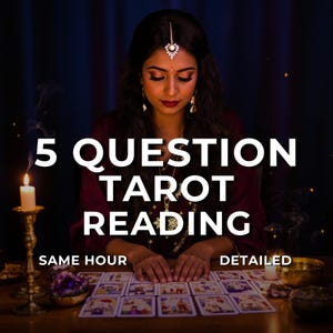 Lecture de tarot en 5 questions, lecture psychique d&#39;amour et de carrière à la même heure, lecture de cartes de tarot avec un aperçu spirituel précis, livraison rapide