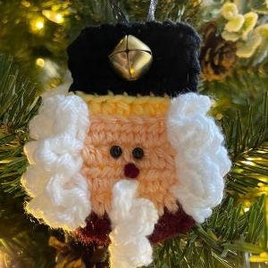 Easy Crochet Nutcracker Pattern. Ornament/Pin/Package Tie-on