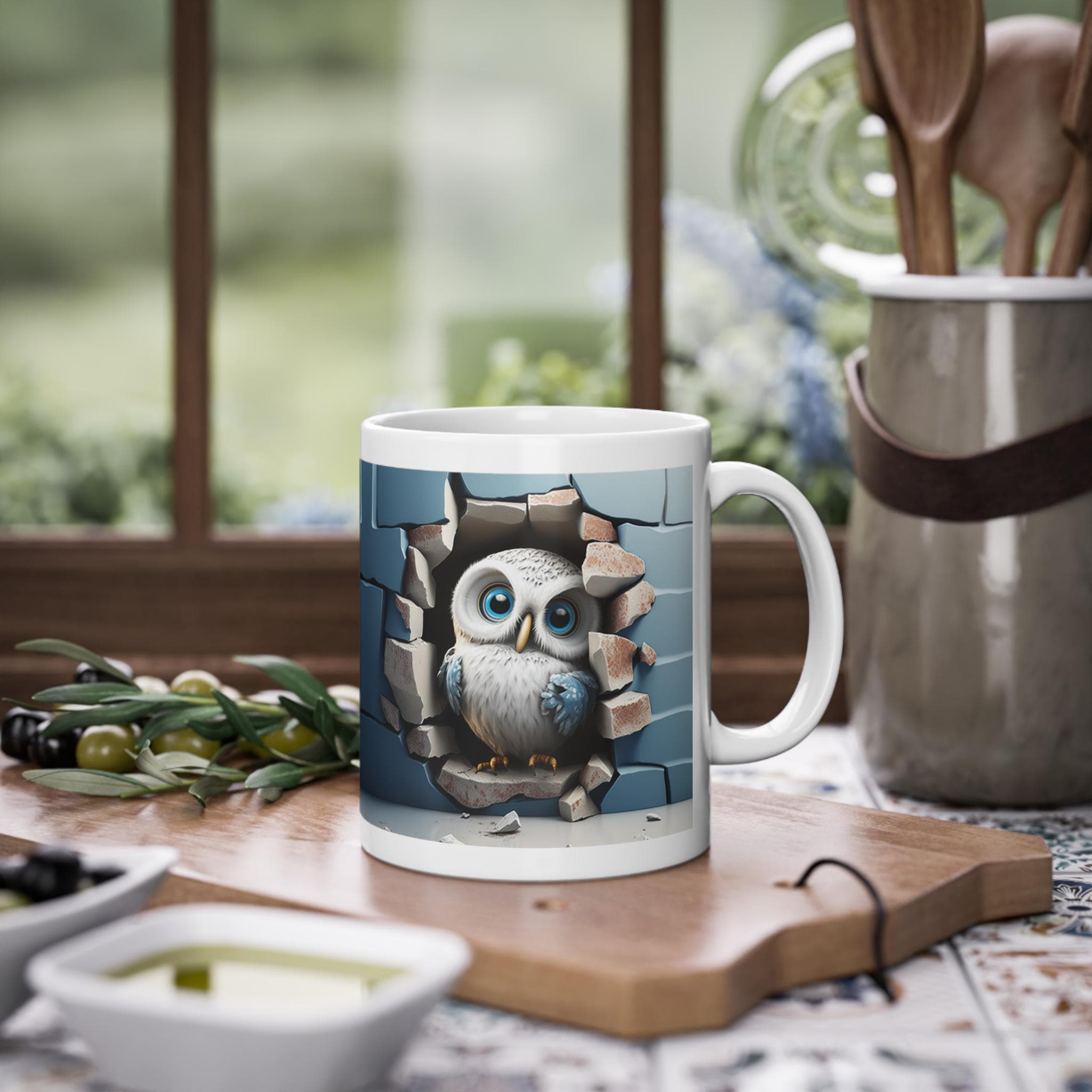 Whimsical Owl Mug, Cute Coffee Cup, Gift for Animal Lovers, Kitchen Decor, Fun Owl Design, Unique Co