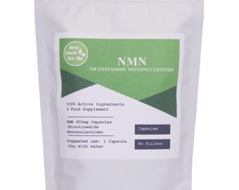 NMN-capsules 600 mg - 99,9% puur NMN-poeder ß-nicotinamide-mononucleotidepoeder, veganistisch supplement zonder vulstoffen